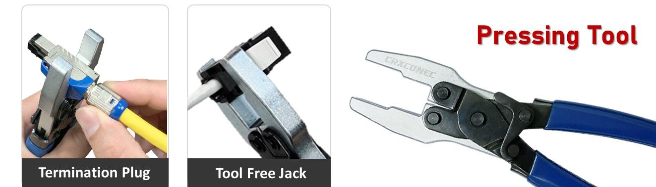 Pressing Tool For Unshielded Toolless Keystone Jack
